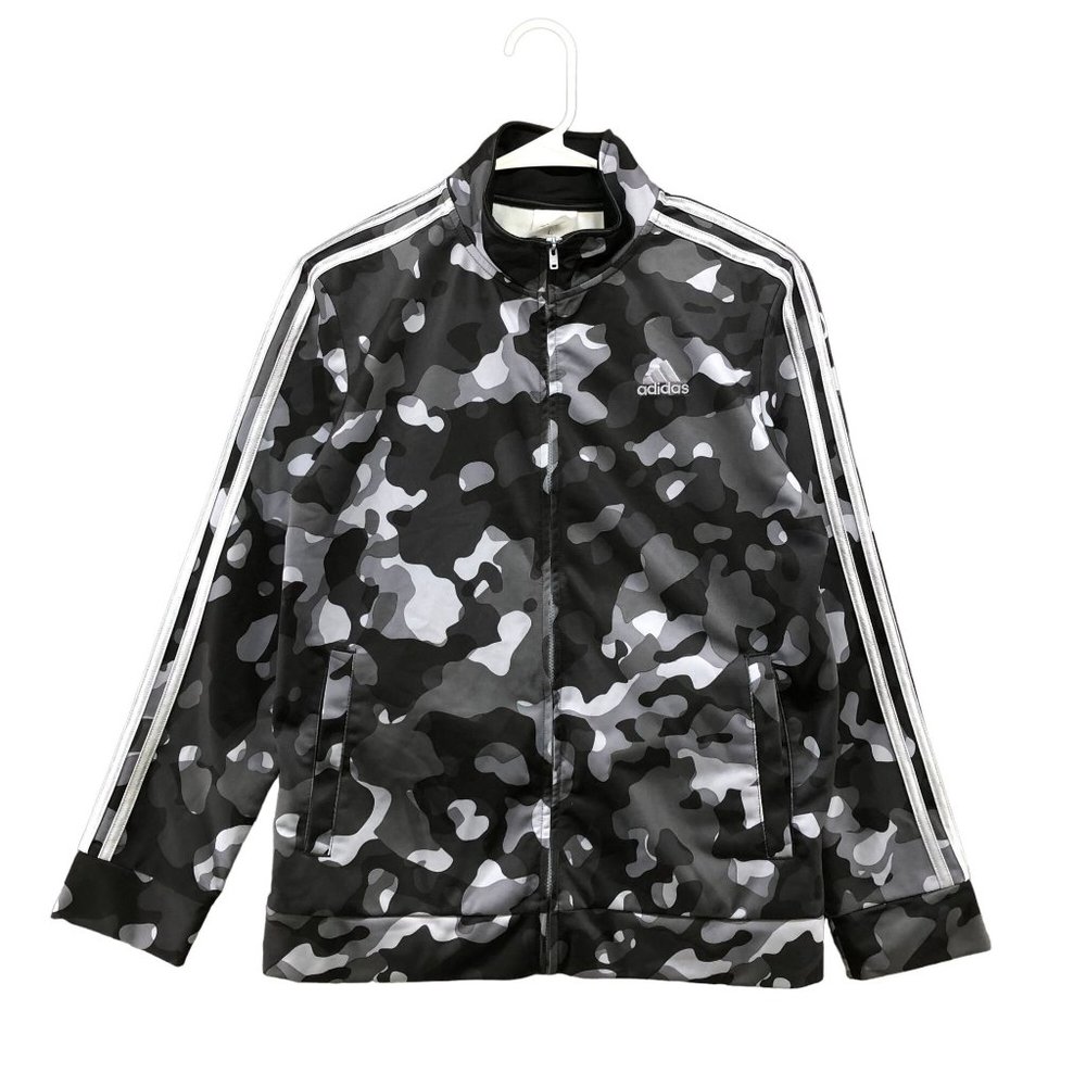 adidas Kids Camo Jacket - Black and Gray